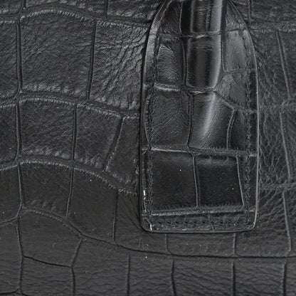 Saint Laurent Calfskin Crocodile Embossed Large Souple Sac De Jour Black 11 of 13