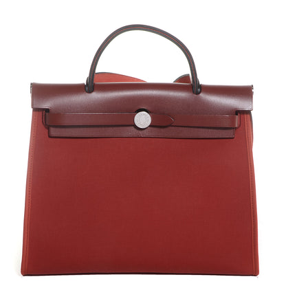 Hermes Toile Herbag Zip 31 PM Rouge H 1 of 12