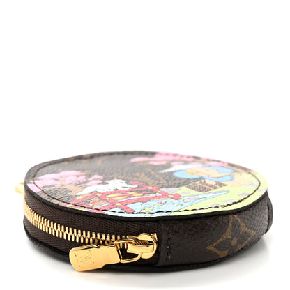 Louis Vuitton Monogram 2021 Christmas Animation Japanese Garden Round Coin Purse Wisteria Pink 4 of 7
