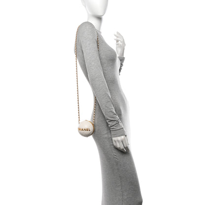 Chanel Lambskin Quilted Sphere Minaudiere Chain Clutch White 2 of 11