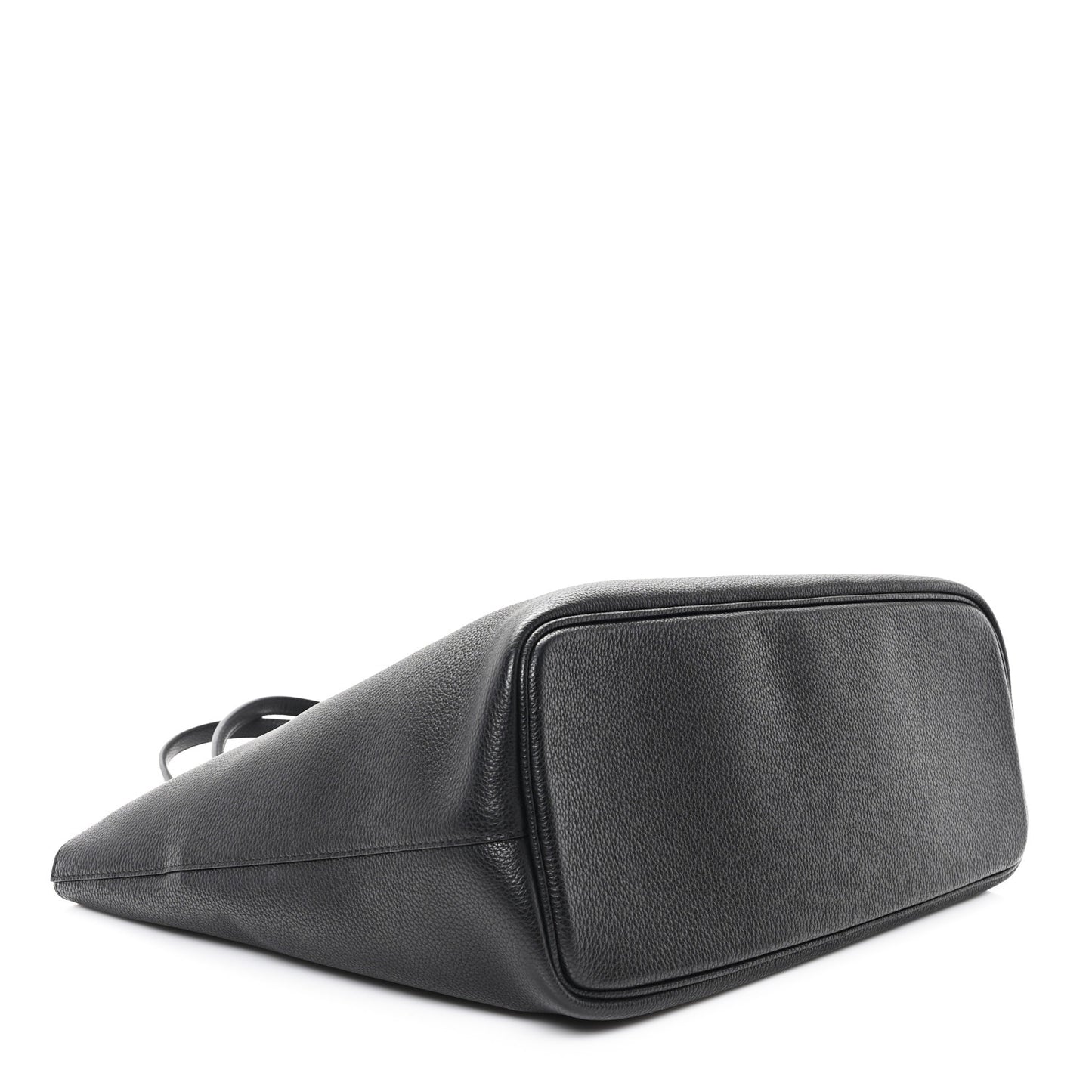 Grainy Calfskin Gancio City Tote Black