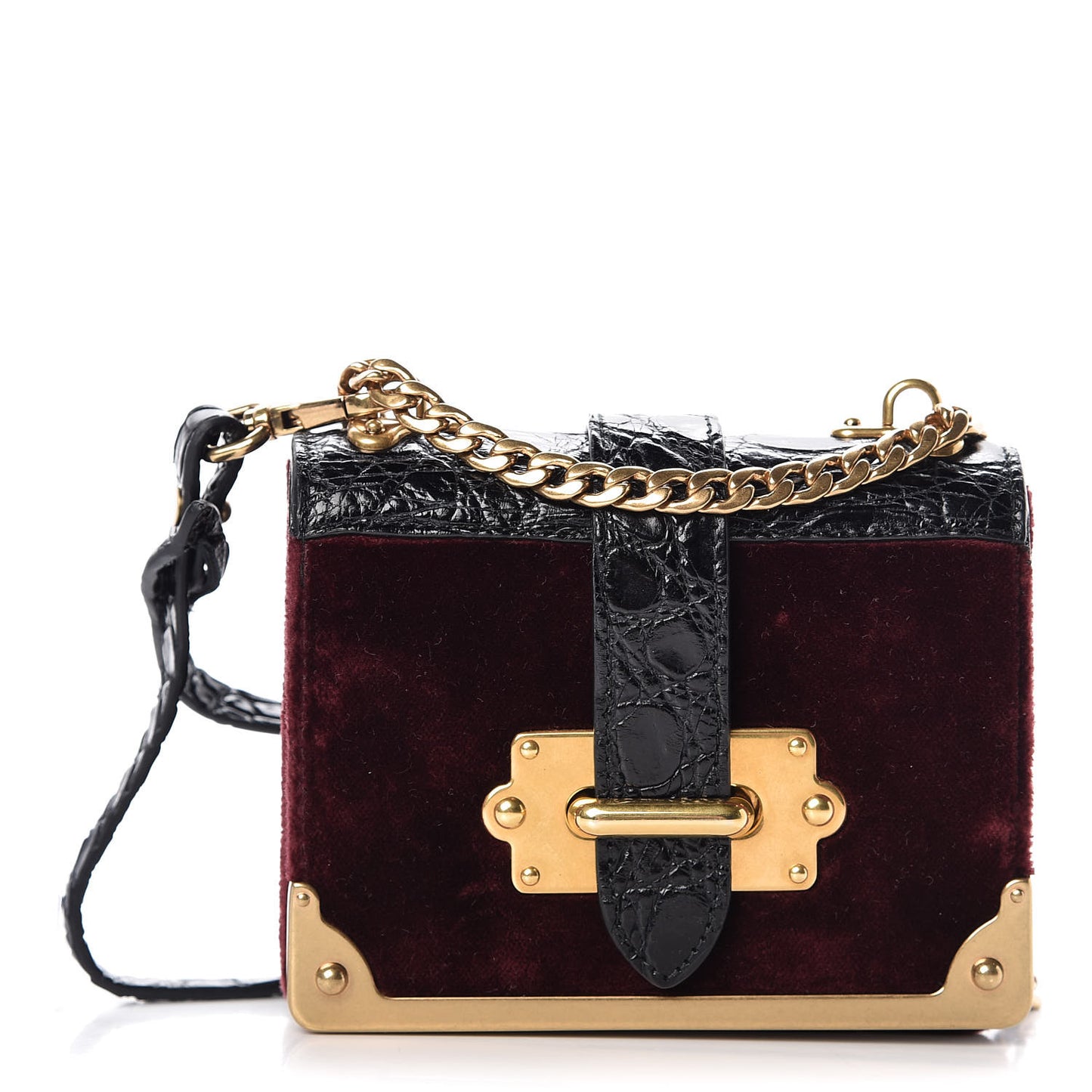 Velvet Crocodile Micro Cahier Bag Ribes Black