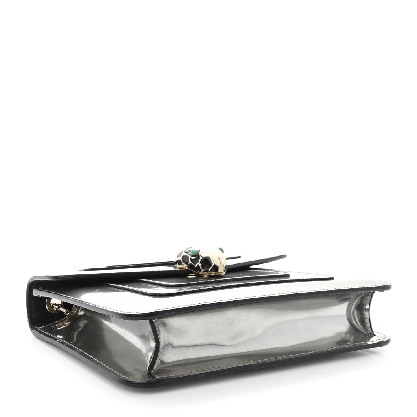 Metallic Calfskin Small Serpenti Forever Snake Strap Crossbody Bag Silver