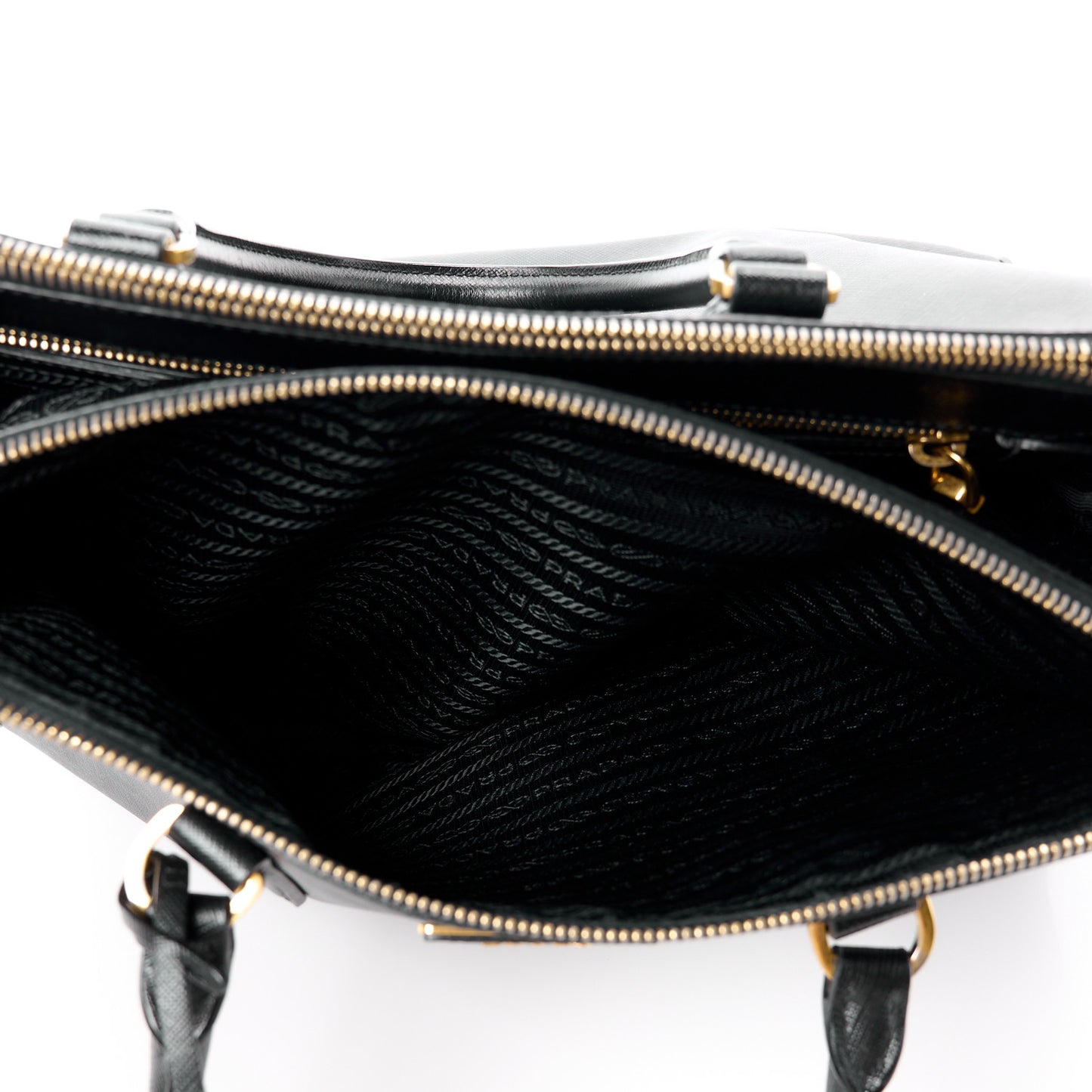 Saffiano Large Galleria Double Zip Tote Black