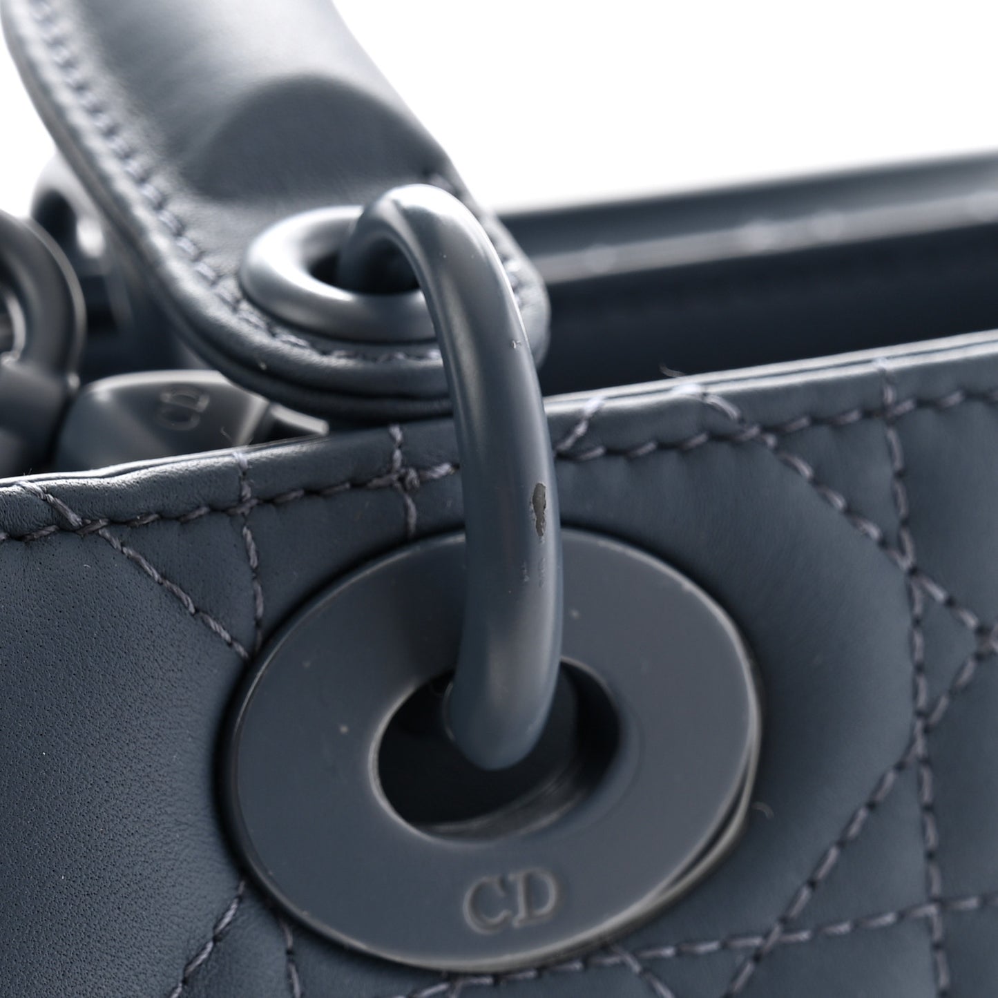 Ultra Matte Calfskin Cannage Small My ABCDior Lady Dior Dark Denim Blue