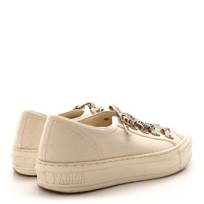 Christian Dior Canvas Dot Walk'N'Dior Low Top Sneakers 37.5 Milk 5 of 8