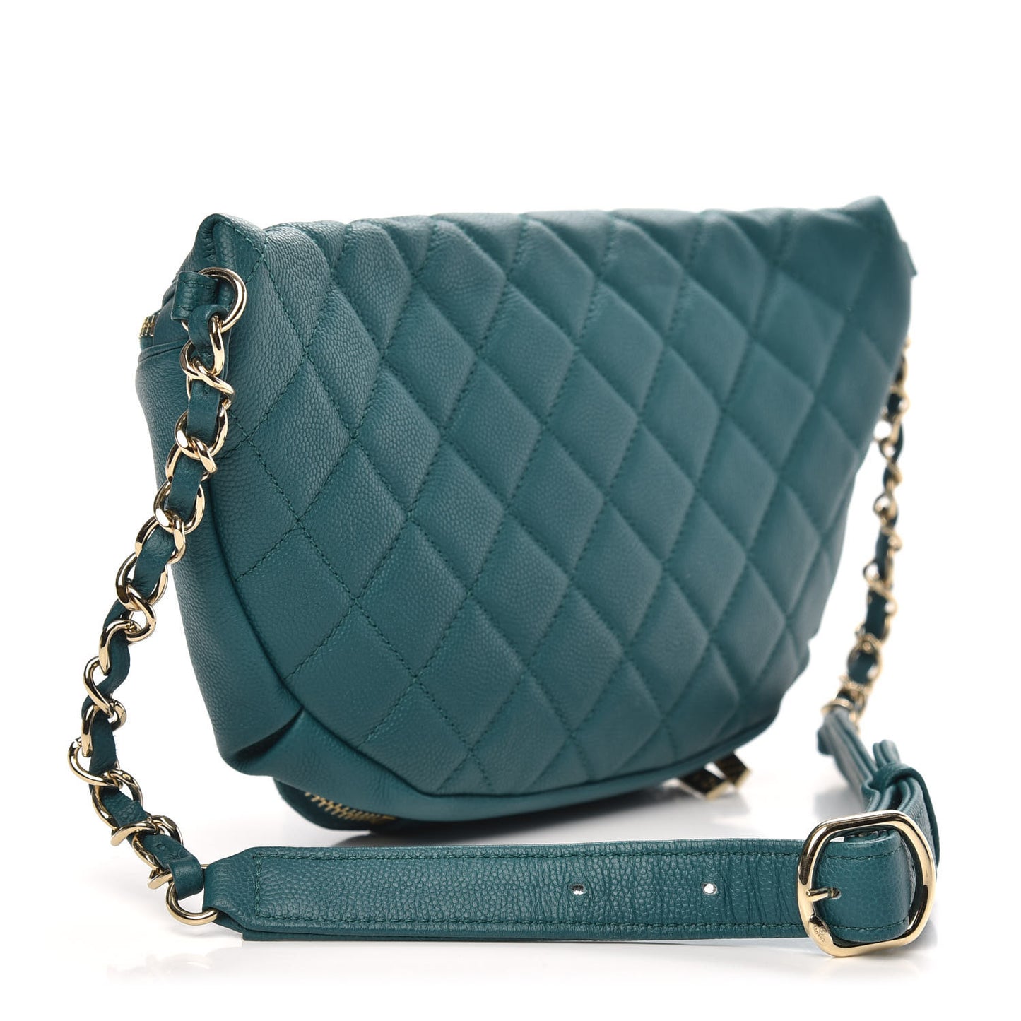 Caviar Quilted Business Affinity Waist Belt Bag Dark Turquoise