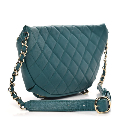 Chanel Caviar Quilted Business Affinity Waist Belt Bag Dark Turquoise 3 of 9