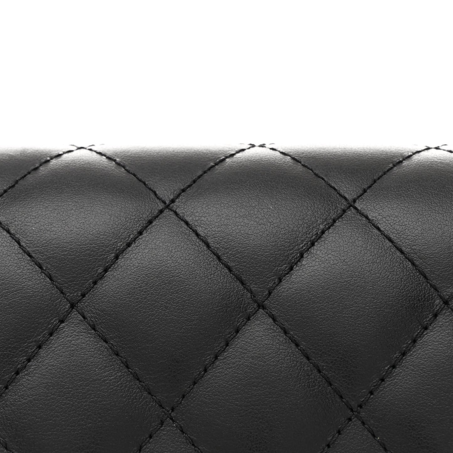 Calfskin Quilted CC Uniform Flap Belt Bag Black
