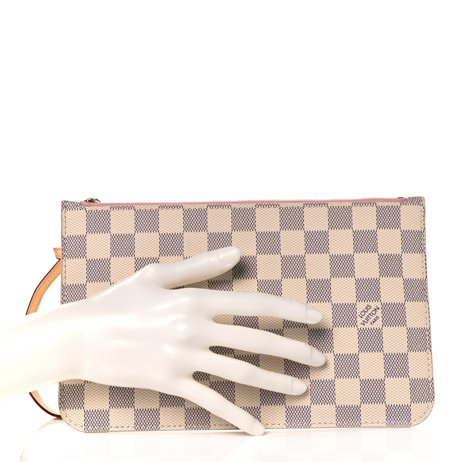 Louis Vuitton Damier Azur Neverfull MM GM Pochette Rose Ballerine 2 of 7
