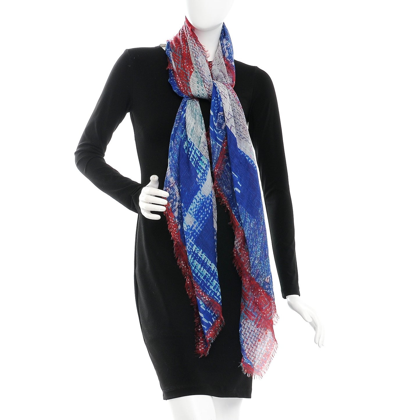 Cashmere CC Square Scarf Red Blue