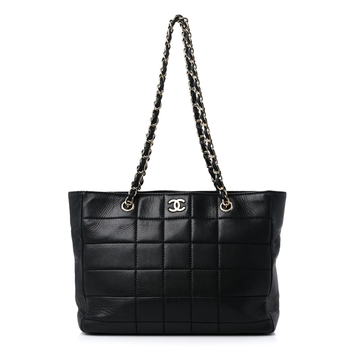 Chanel Calfskin Stitched Chocolate Bar Shopping Tote Black 1 of 19