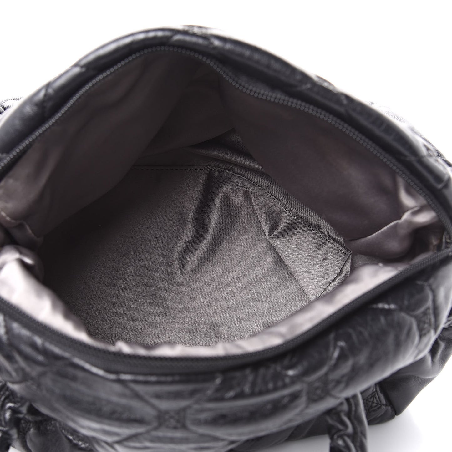 Lambskin Quilted Hidden Chain Bowler Black