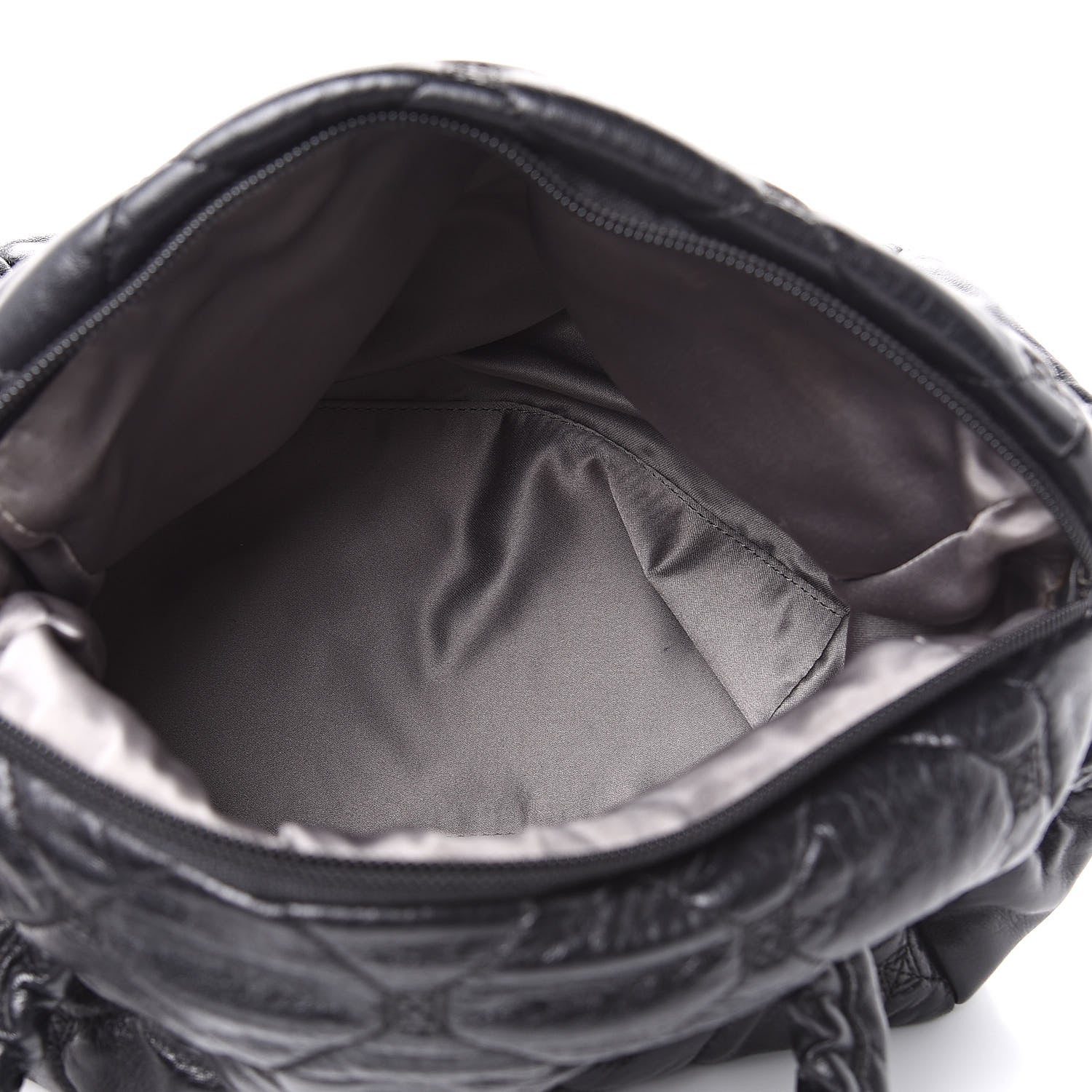 Chanel Lambskin Quilted Hidden Chain Bowler Black 5 of 14