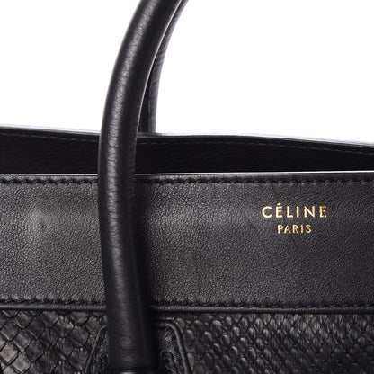 Celine Python Mini Luggage Black 10 of 11