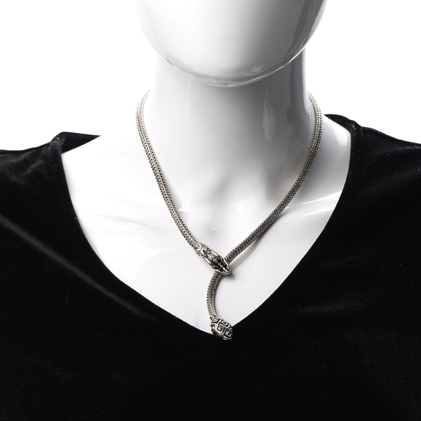 Sterling Silver 18K Yellow Gold Legends Naga Dragon Lariat Necklace
