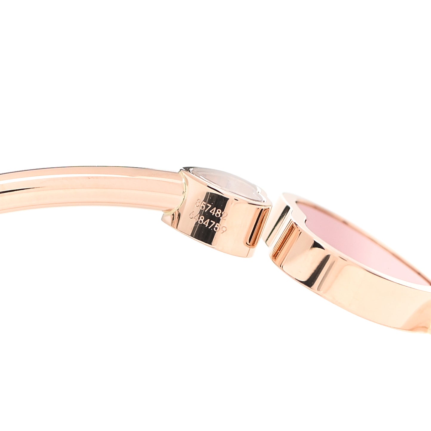 18K Rose Gold Diamond Carnelian Happy Hearts Bangle Bracelet