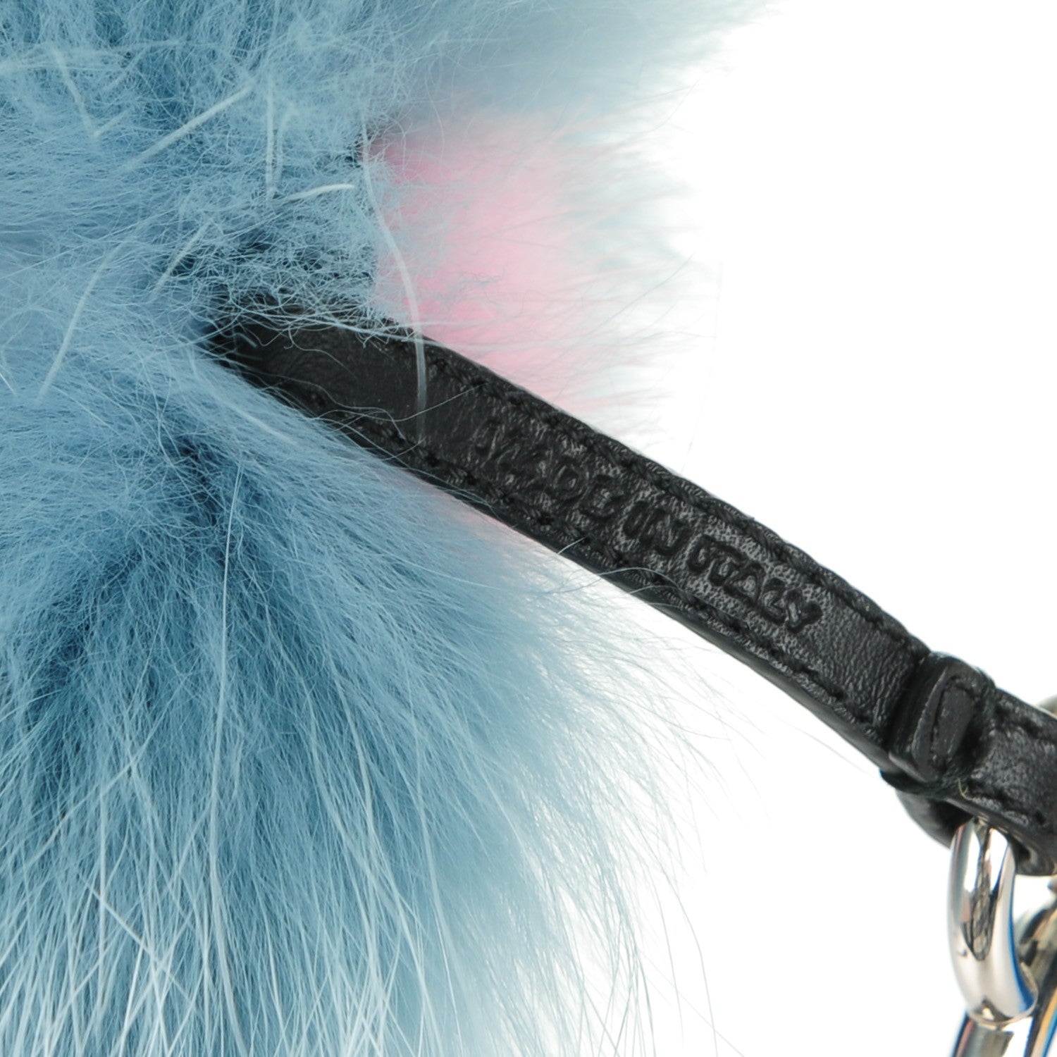 Fendi Fox Mink Rabbit Fur Vitello Flamingo Mini Monster Bag Bug Charm Lagoon Black Multicolor 4 of 4