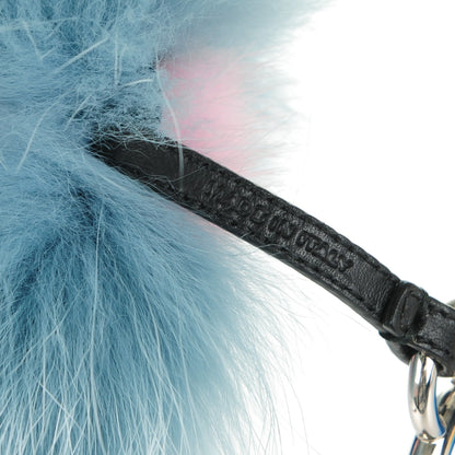 Fendi Fox Mink Rabbit Fur Vitello Flamingo Mini Monster Bag Bug Charm Lagoon Black Multicolor 4 of 4