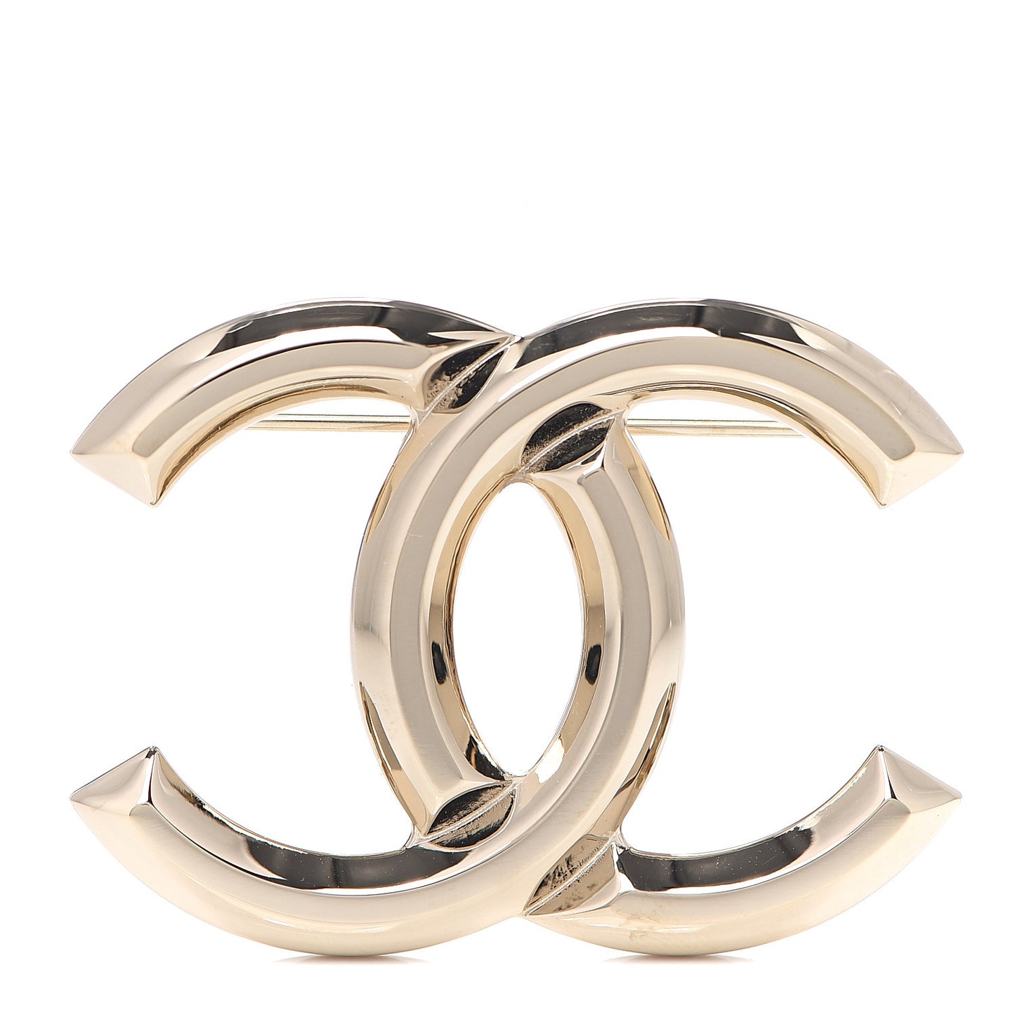 Metal CC Brooch Light Gold