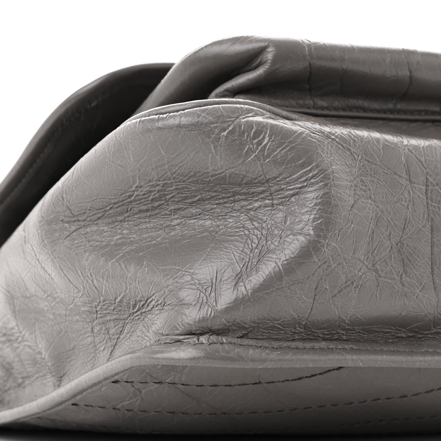 Saint Laurent Crinkled Calfskin Matelasse Monogram Medium Niki Chain Satchel Fog 9 of 10
