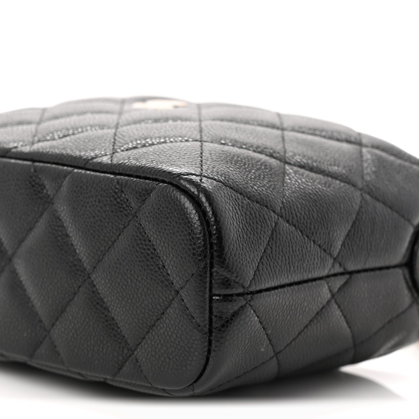 Caviar Quilted Hobo Clutch With Chain Black