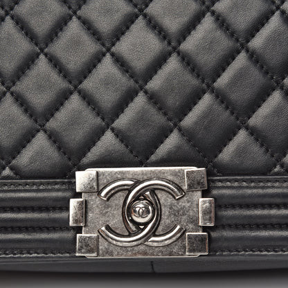Chanel Lambskin Quilted Medium Boy Flap Black 9 of 18