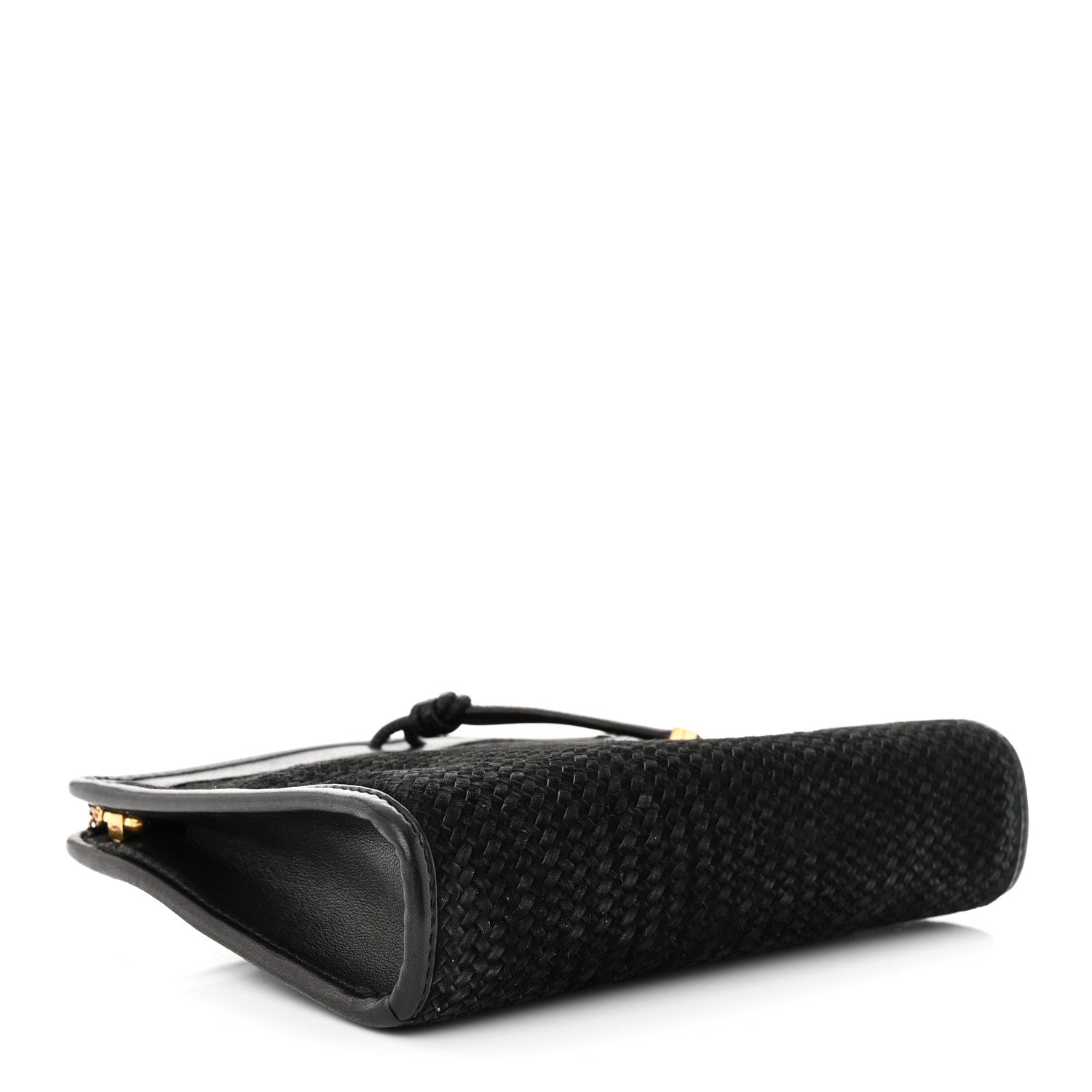Saint Laurent Suede Woven Baby Victoire Chain Clutch Bag Black 4 of 10
