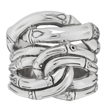 John Hardy Sterling Silver Bamboo Woven Ring 54 6.75 1 of 4