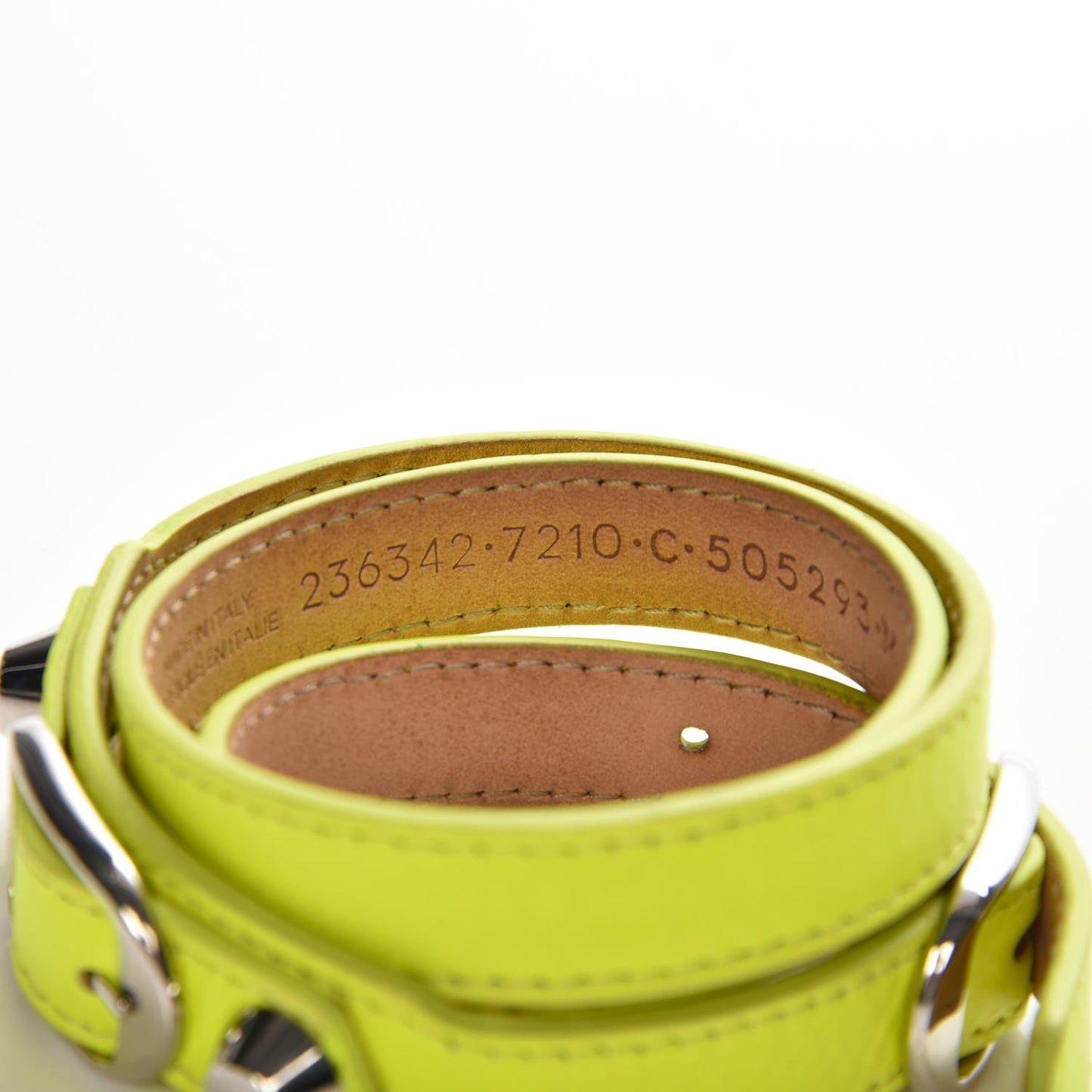 Agneau Arena Classic Hardware Triple Tour M Bracelet Jaune Fluo