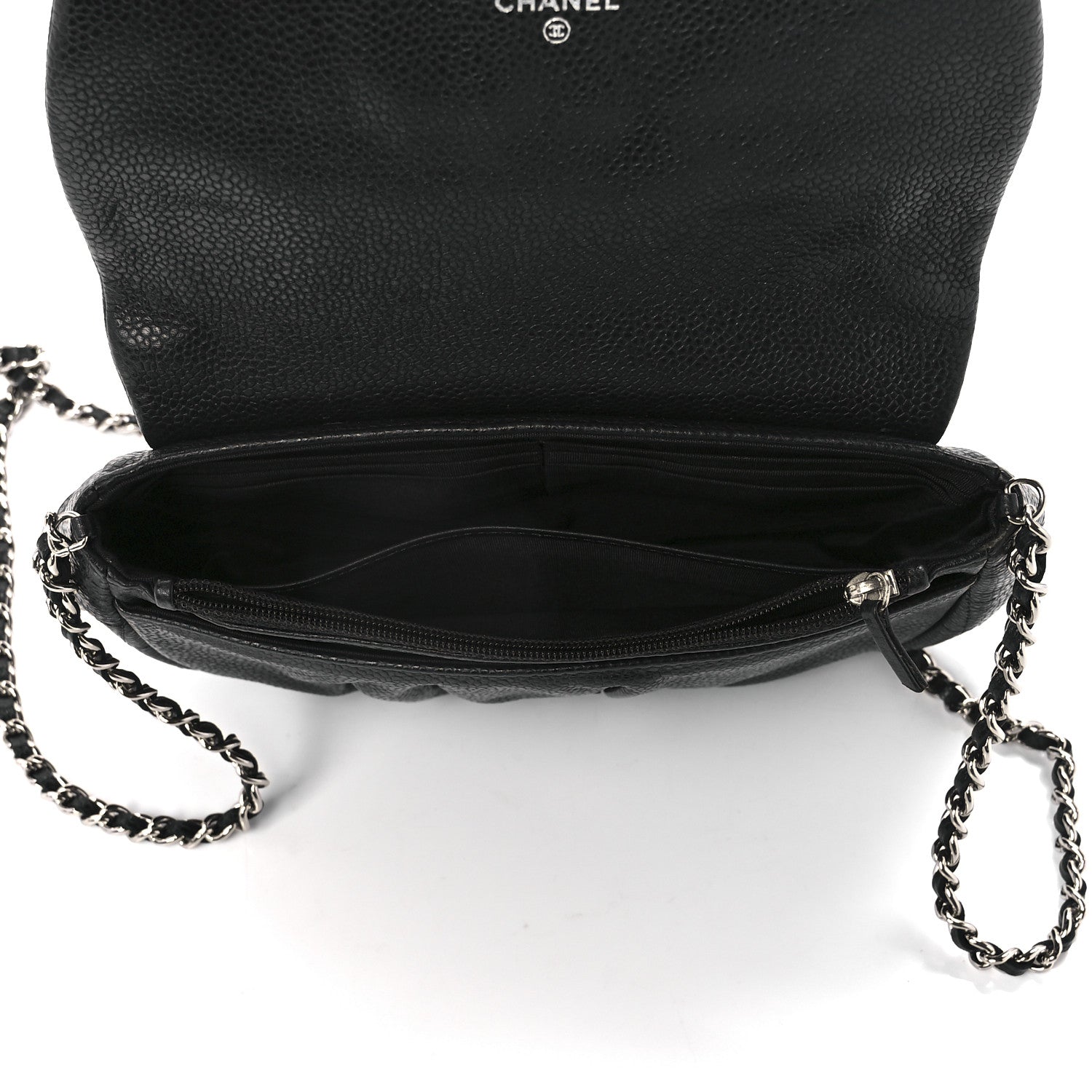 Chanel Caviar Half Moon Wallet On Chain WOC Black 5 of 12