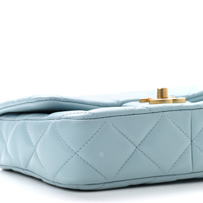 Chanel Lambskin Enamel Quilted Pending CC Mini Square Flap Light Blue 7 of 9