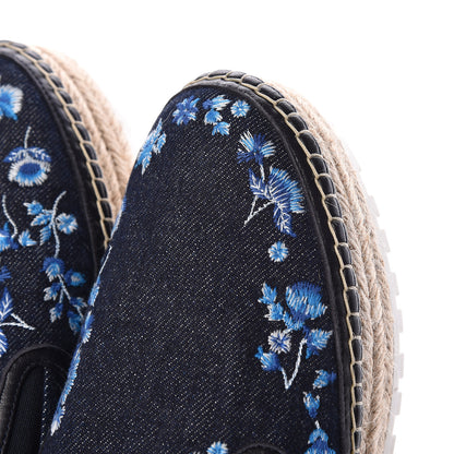 Christian Dior Denim Embroidered Espadrille 39 Blue 9 of 9