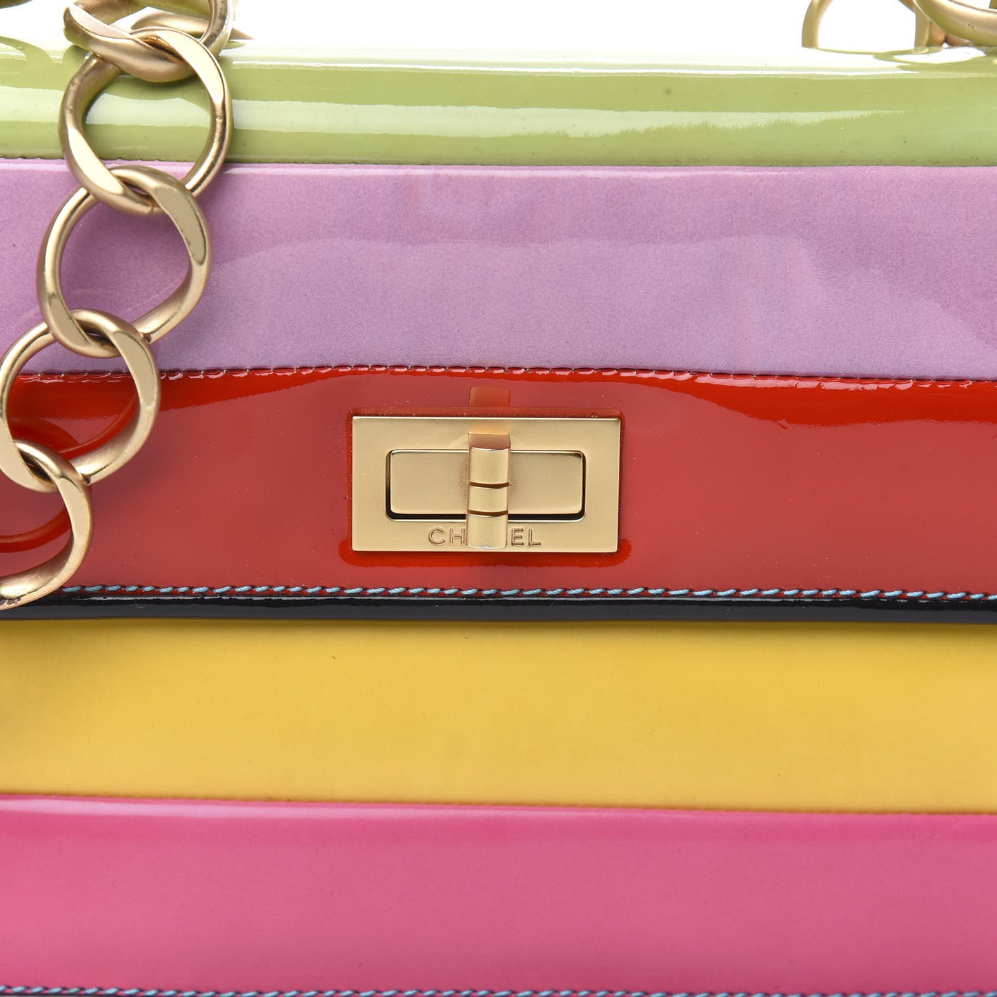 Patent Striped Mademoiselle Flap Multicolor
