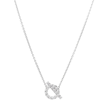 Hermes 18K White Gold Diamond Finesse Pendant Necklace 1 of 5