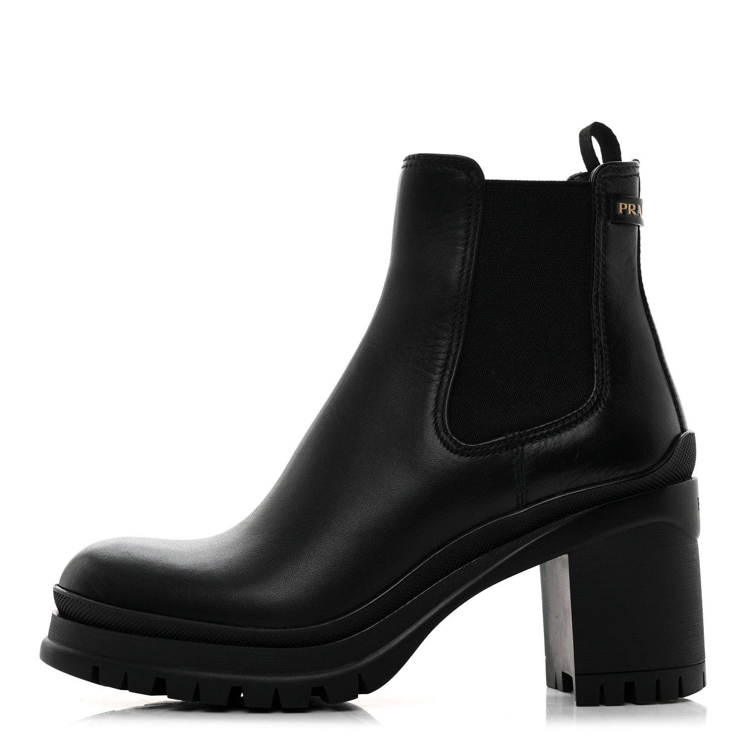 Prada Vitello Montana Lug Sole Chelsea 55mm Boots 36 Black 1 of 9