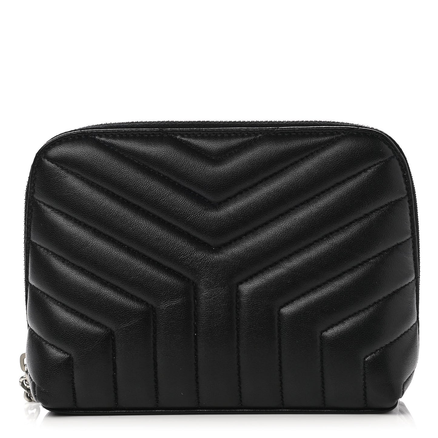 Lambskin Matelasse Cosmetic Case Black