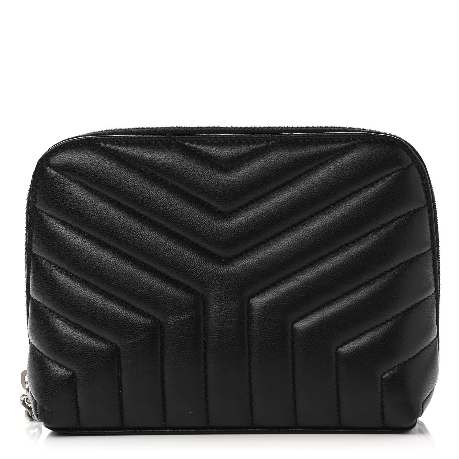 Saint Laurent Lambskin Matelasse Cosmetic Case Black 1 of 8