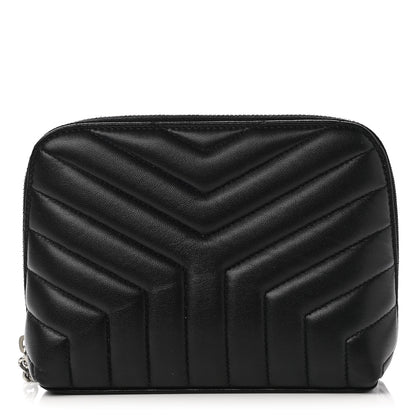 Saint Laurent Lambskin Matelasse Cosmetic Case Black 1 of 8