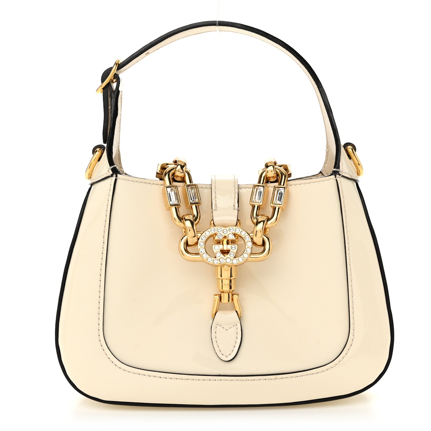 Gucci Patent Mini Jackie 1961 Crystal Hobo Mystic White 1 of 10