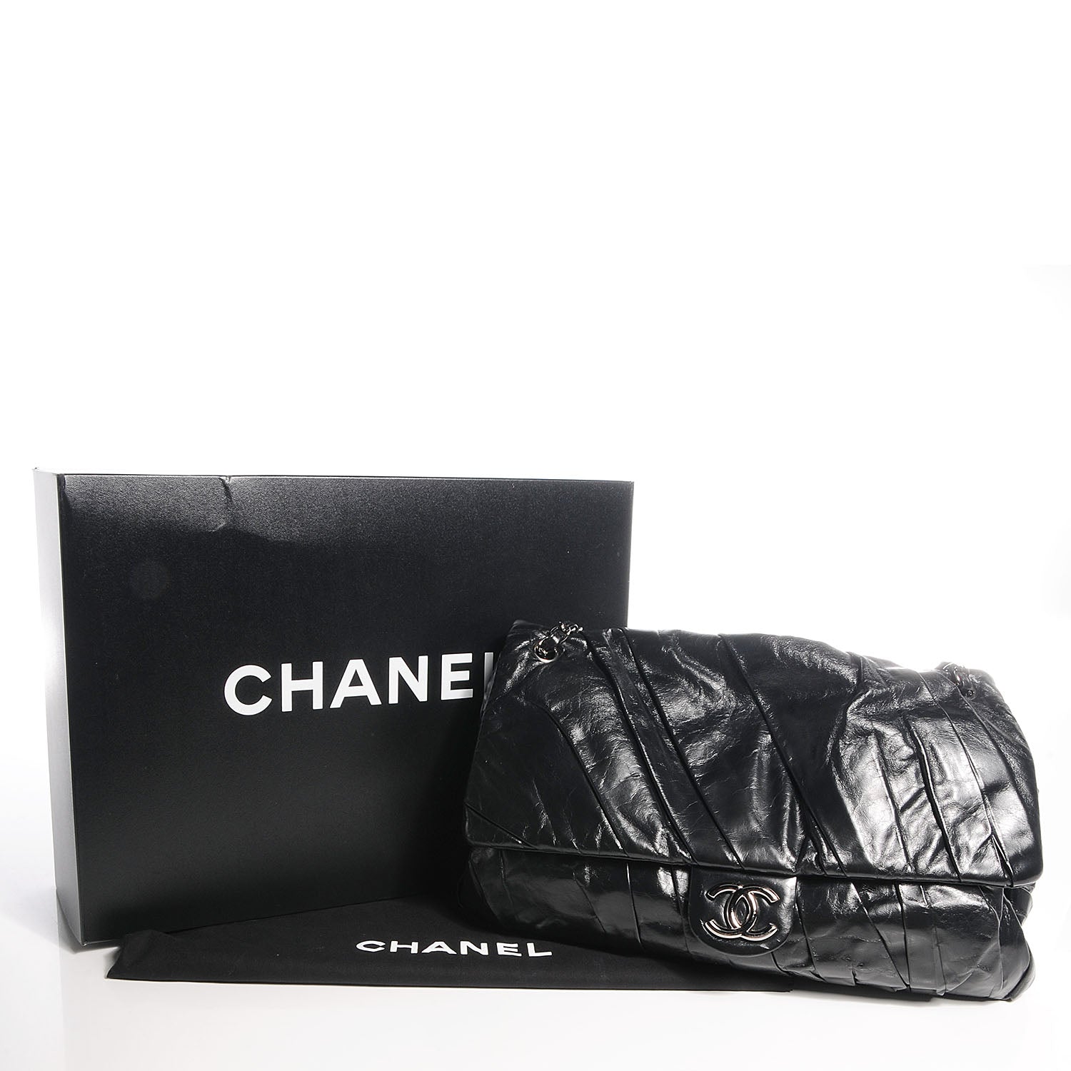 Chanel Glazed Calfskin Twisted Maxi Flap Black 5 of 8