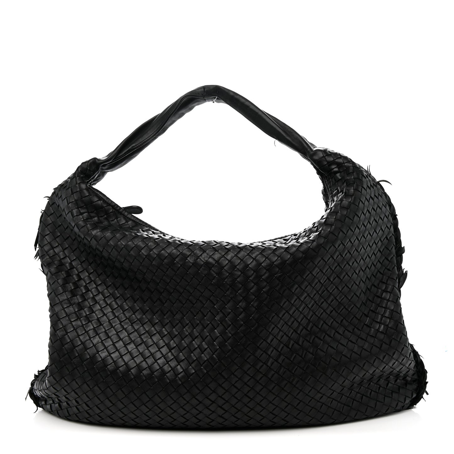 Nappa Intrecciato Fuzzy Maxi Veneta Hobo Black