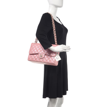 Chanel Iridescent Caviar Quilted Jumbo Double Flap Rose Pink 2 of 11
