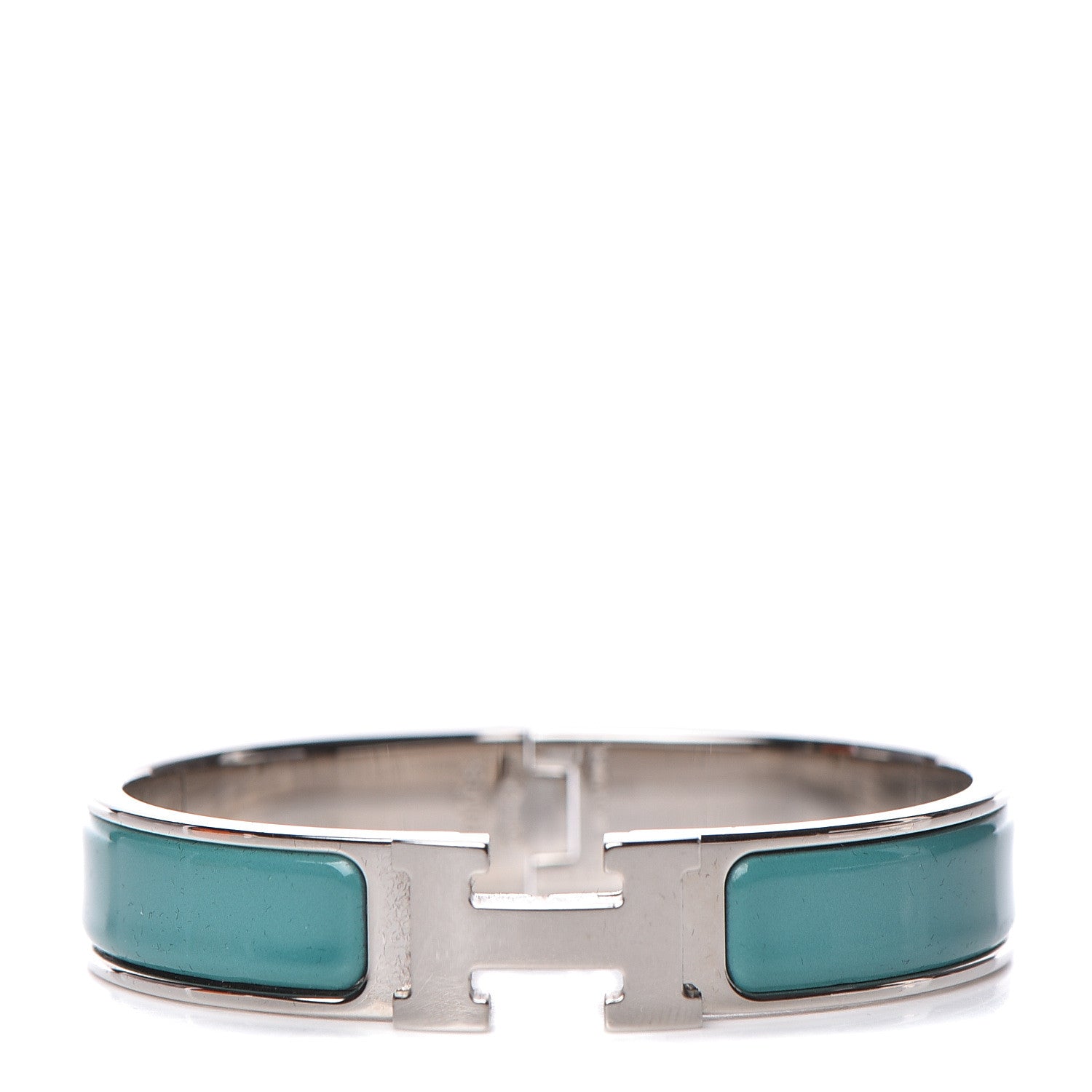 Hermes Enamel Narrow Clic Clac H Bracelet PM Emeraude 1 of 5