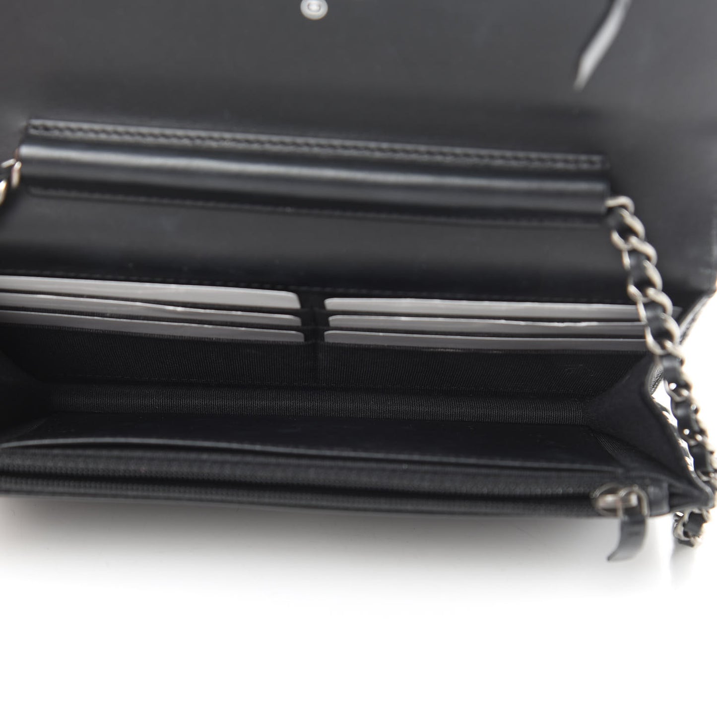 Aged Calfskin Lucky Charms Casino 2.55 Reissue Wallet on Chain WOC Black