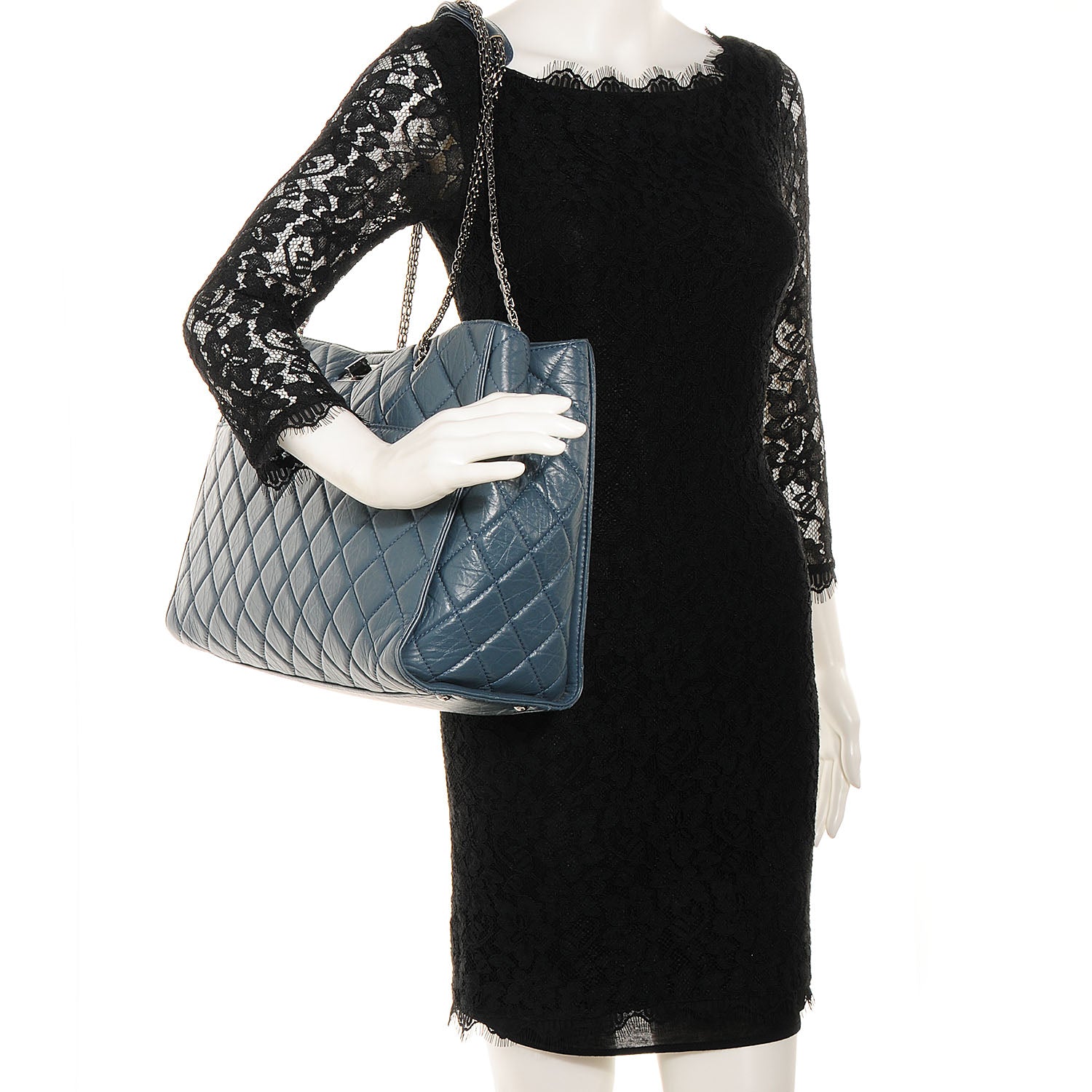 Chanel Aged Calfskin Reissue 2.55 Tote Blue 2 of 9