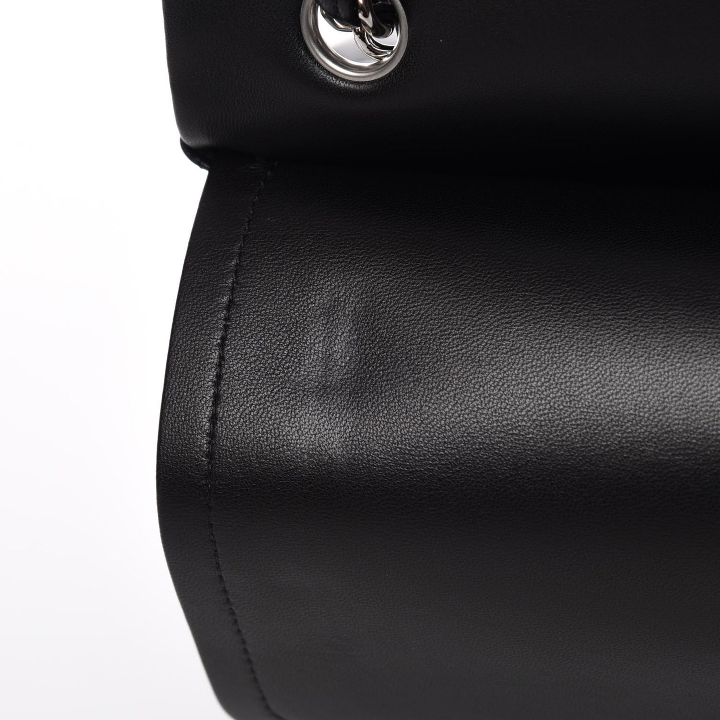 Lambskin Quilted Jumbo Double Flap Black