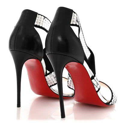 Christian Louboutin Nappa Sequin Xili 100 Disco Ball Sandal Pumps 39.5 Black 5 of 7