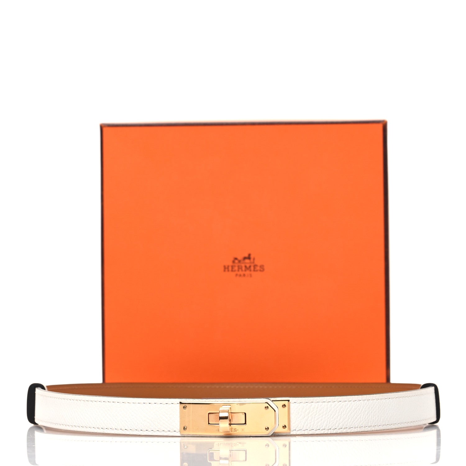 Hermes Epsom Kelly Belt White 4 of 4
