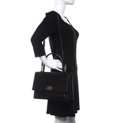 Balenciaga Box Calfskin Large Sharp Top Handle Bag Black 2 of 10